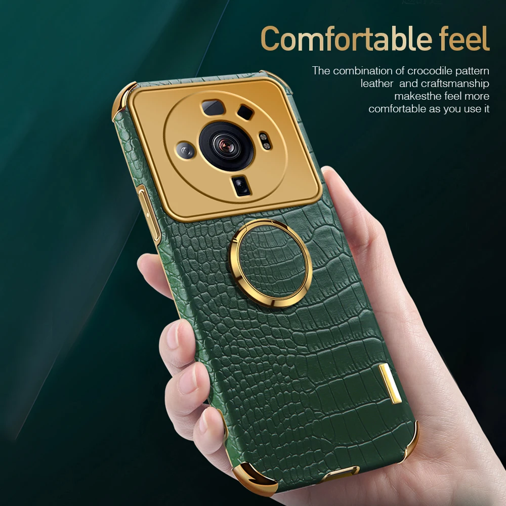 Кожаный чехол с 6D покрытием для Xiaomi 12 S Ультратонкий автомобильный магнитный