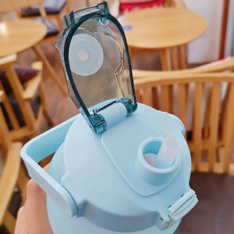 Продажа 2000 мл бутылка для воды Мотивационная бутылка для питья Спортивная бутылка для воды маркер времени Наклейка 3D портативные многоразовые плас...