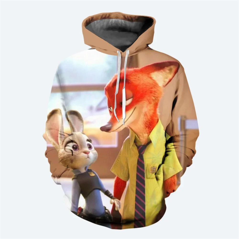 Zootopia Boys Girls Hoodies Disney Children's 3D Printed Oversized Pullovers Fashion Men's New Clothing