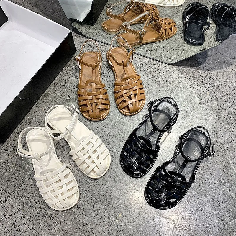 Beige High Heel Sandals Retro Women's Shoes Summer Black Original Fashion Gladiator Comfortable Plain Strap Sexy Casual 43