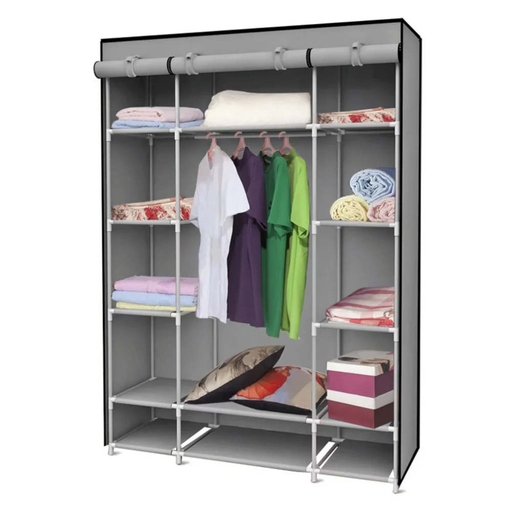 

Free Standing Storage Closet Simple Wardrobe Steel Tube Cloth Wardrobe Bold Reinforcement Modern Simple Clothes Storage Rack