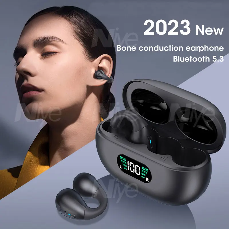 NEW TWS for Ambie Sound Earcuffs Ear Earclip Earring Wireless Bluetooth 5.3 Earphones Touch Control LED Earbuds Sports Headsets