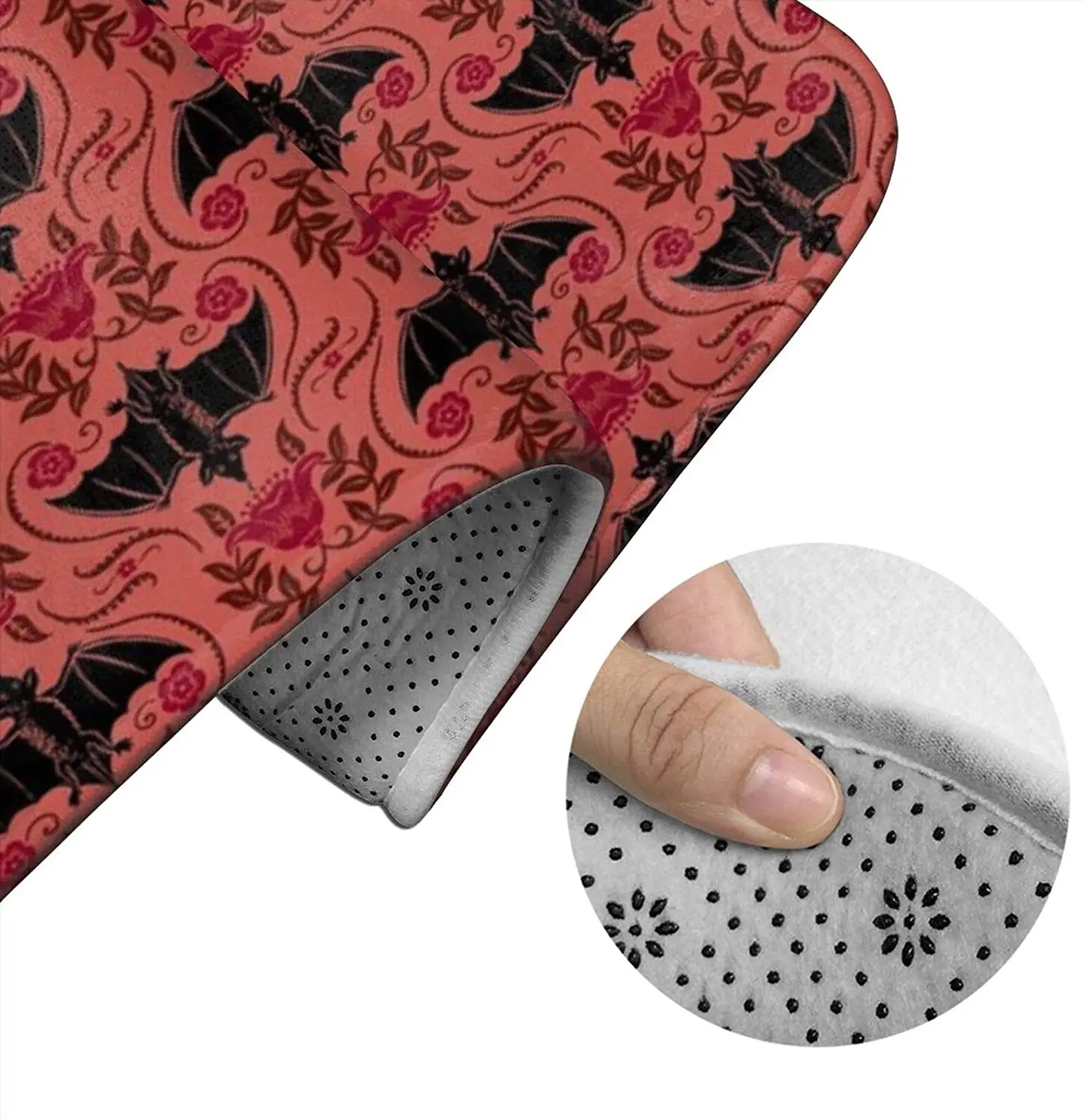 

Blossom Bats b Bathroom Mat Sets 3 Piece Set Rugs Memory Foam Mat Set Toilet Seat Cover Bath Mat Lid cover
