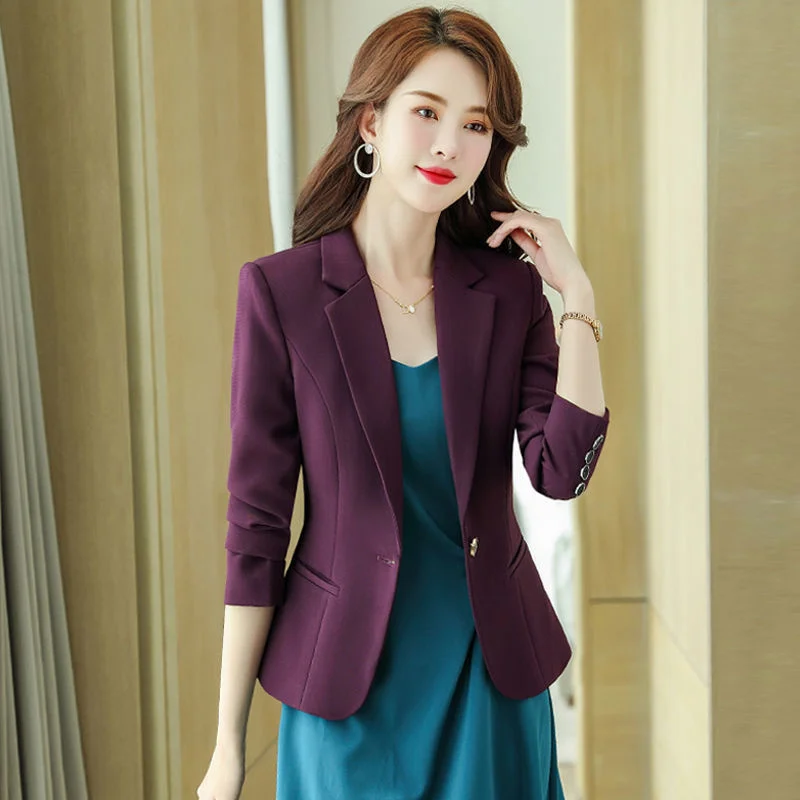 

Blazer Coat Female 2023 Spring Autumn Thin Korean Outwear Fashion Suit Jacket Women Short Overcoat Temperament Casual Trend Tops