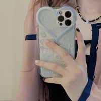 purple gray cartoon phone case for iphone tansparent tpu large hearts phone case for iphone 13 12 11 pro x xr xs max phone case