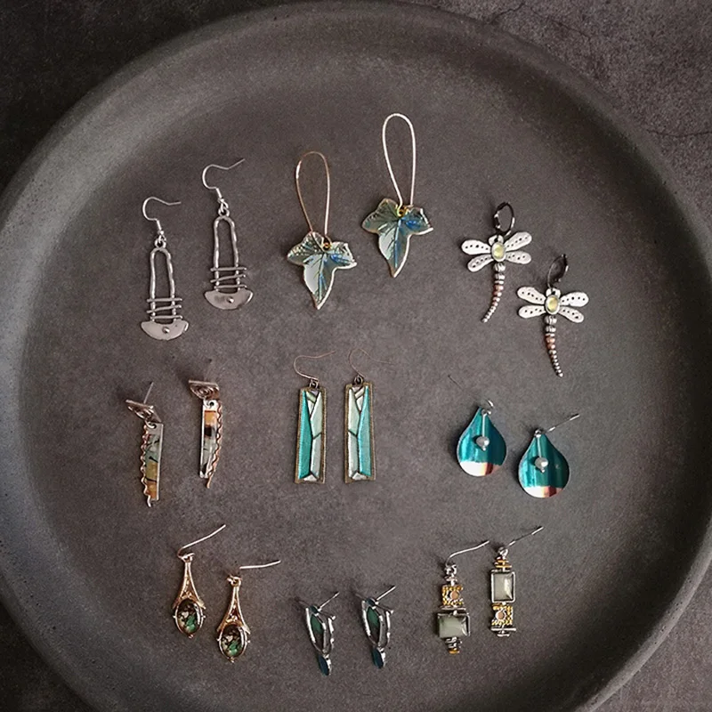 

Retro Antique Silver Color Metal Drop Earrings for Women Fashion Personality Design Handmade Boho Dangle Earrings Jewelry Gifts