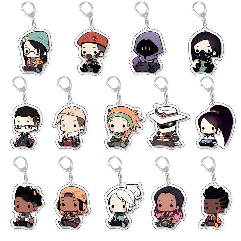 Аниме Valorant Рисунок Акриловый Брелок Мультфильм Косплей Для Женщин Мужчин Значок