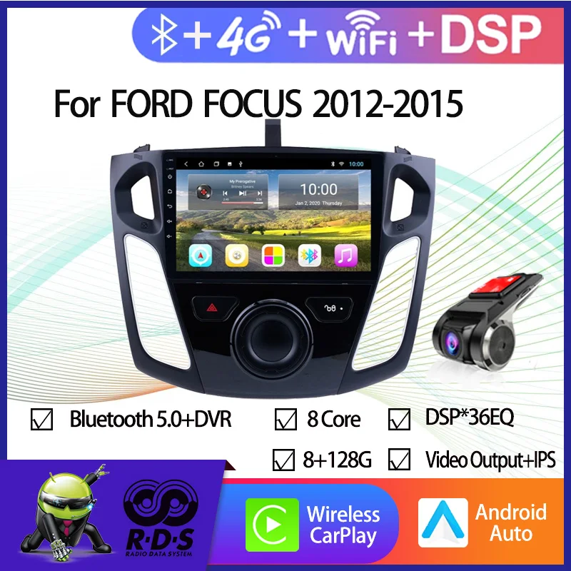 

Android 11 Car GPS Navigation For FORD FOCUS 2012-2015 Car Stereo Radio With Wifi 4G AHD DSP BT Carplay