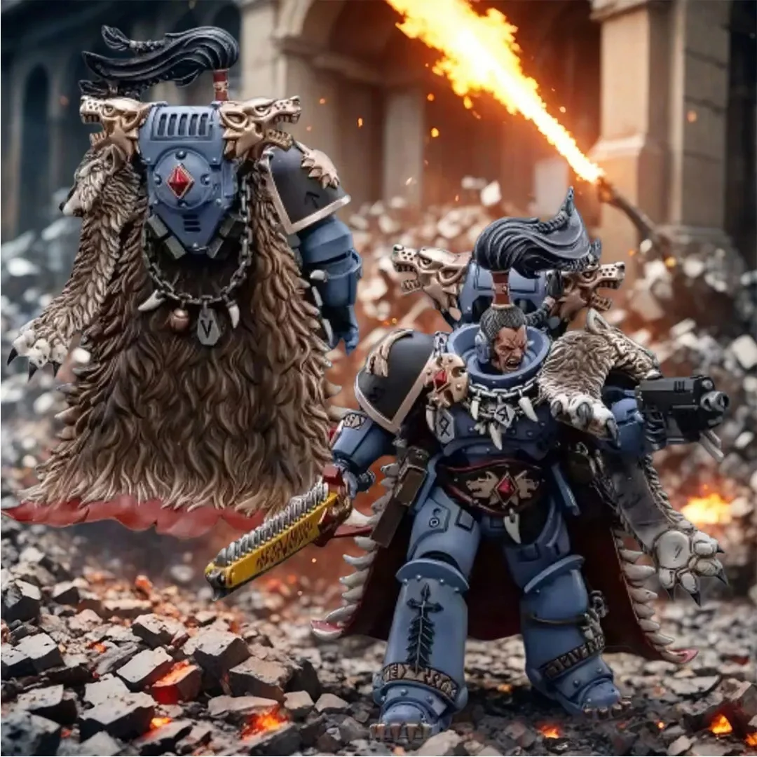 Фото Фигурки JOYTOY Warhammer 40000/40k Space Wolves Ragnar Blackmane, оригинальная модель, подарок, украшение, коллекция №1