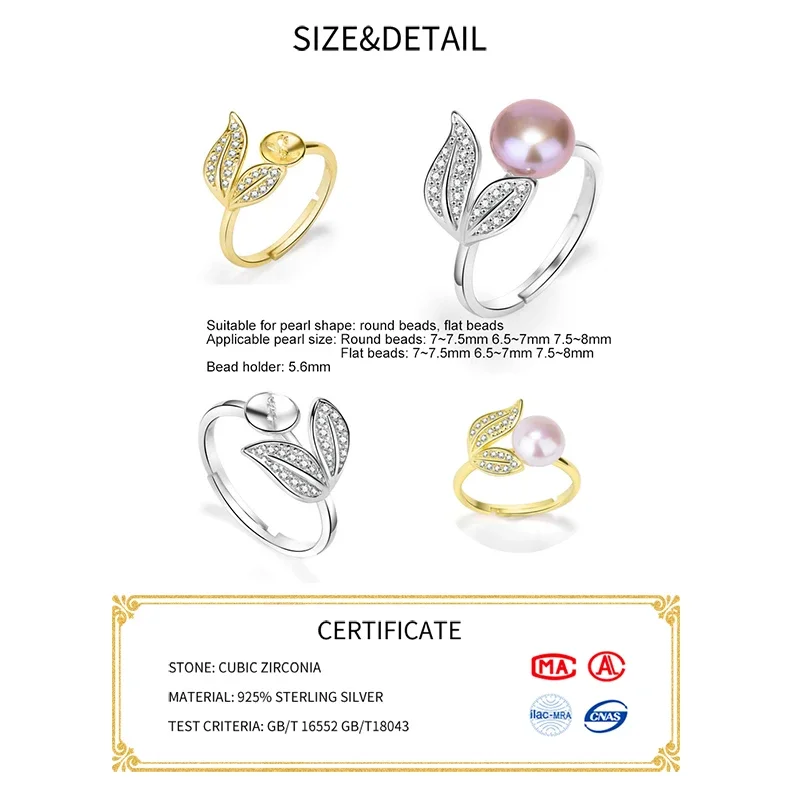 MEETSOFT 2 шт./комплект пустое кольцо из стерлингового серебра S925 пустая основа для