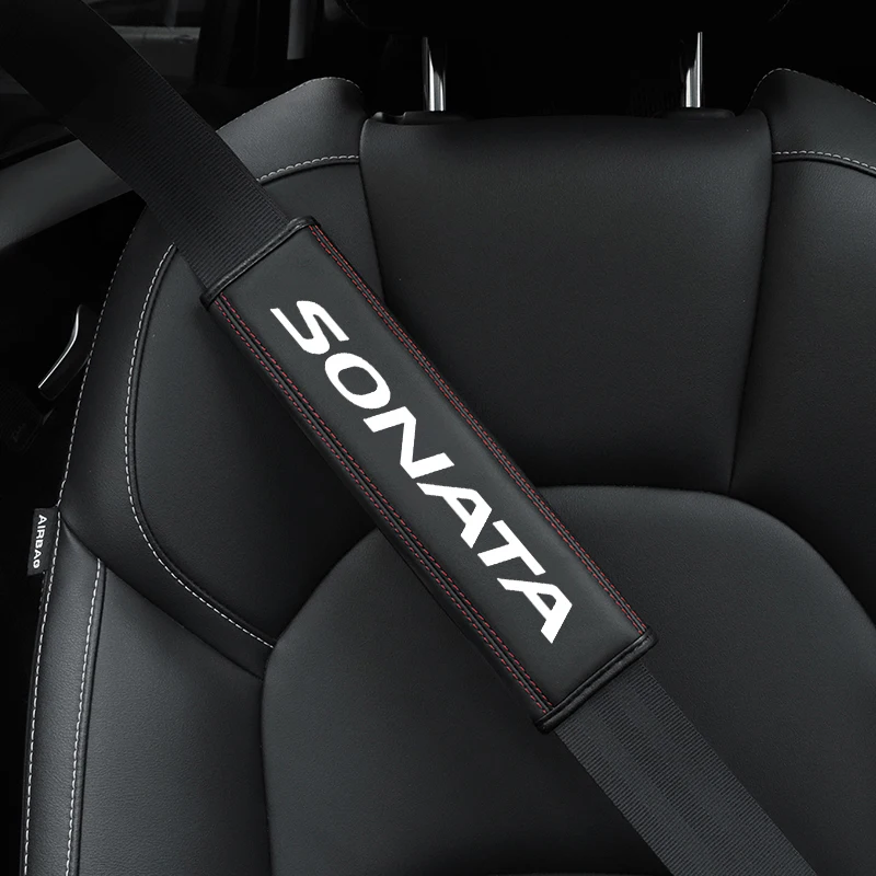 

For Hyundai Sonata 2011 2012 2013 2015 2019 1pc Cowhide Car Interior Seat Belt Protector Cover car Auto Accessories