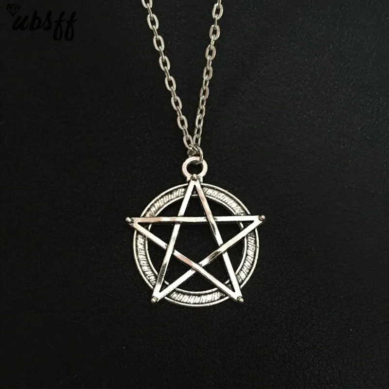 

Pentagram Star Pendant Necklace for Women Gothic Wicca Charms Accessories Choker Satan Fashion Jewelry Witchcraft Goth