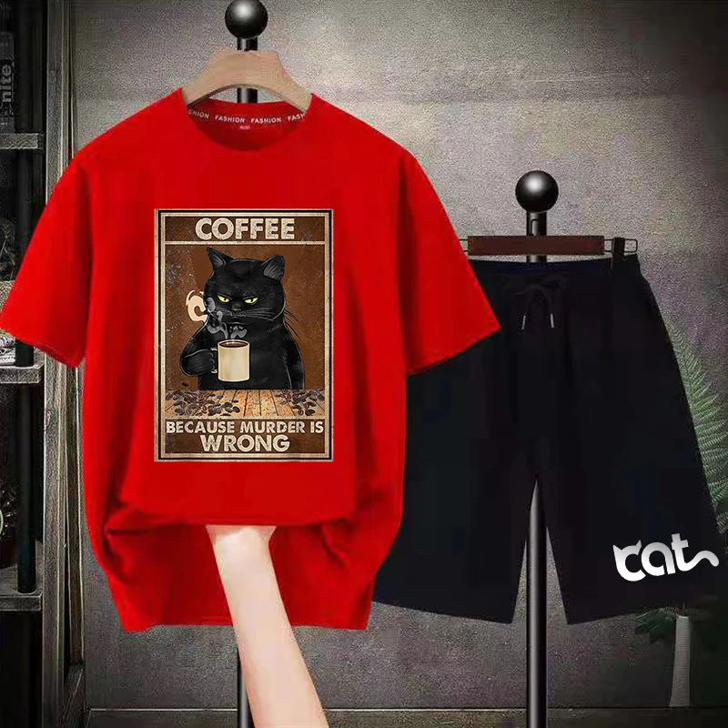 Murder Is Wrong Jogging Running Sports Outfit Pure Cotton Tracksuittwo Piece Set Man Sweat Suit Set New in Men's Sets