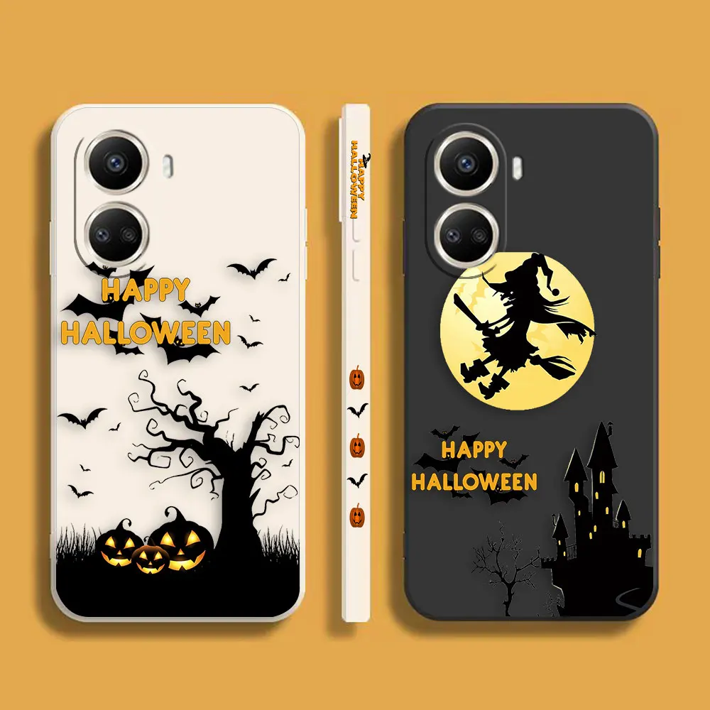 

Happy Halloween Pumpkin Bat Witch Phone Case For Huawei NOVA 7 6 5I 5 4 3 3I 2S 2 8 9 10 SE PRO PLUS 5G Case Funda Shell Capa