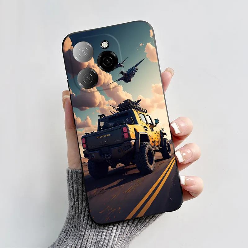 Для Tecno Spark 20 Pro 5G силиконовый черный миф Wukong Мягкий ТПУ Защитная задняя крышка для