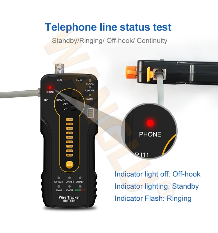 CT66 Network cable Tracking Device Wire cable Break Cable Tester Phone Cable Detector Meter Tracking Device POE enlarge