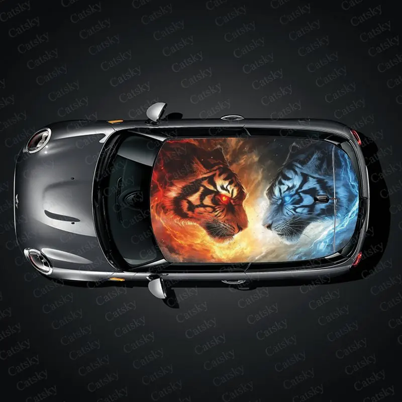 Ледяной огонь абстрактный Тигр печатная фотобумага гоночный внедорожник авто