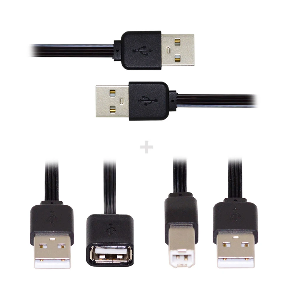 

Chenyang 3 шт./лот 13 см USB 2.0 Type-A-Type-B Type-A Женский удлинитель плоский тонкий кабель для передачи данных для принтера диска и телефона