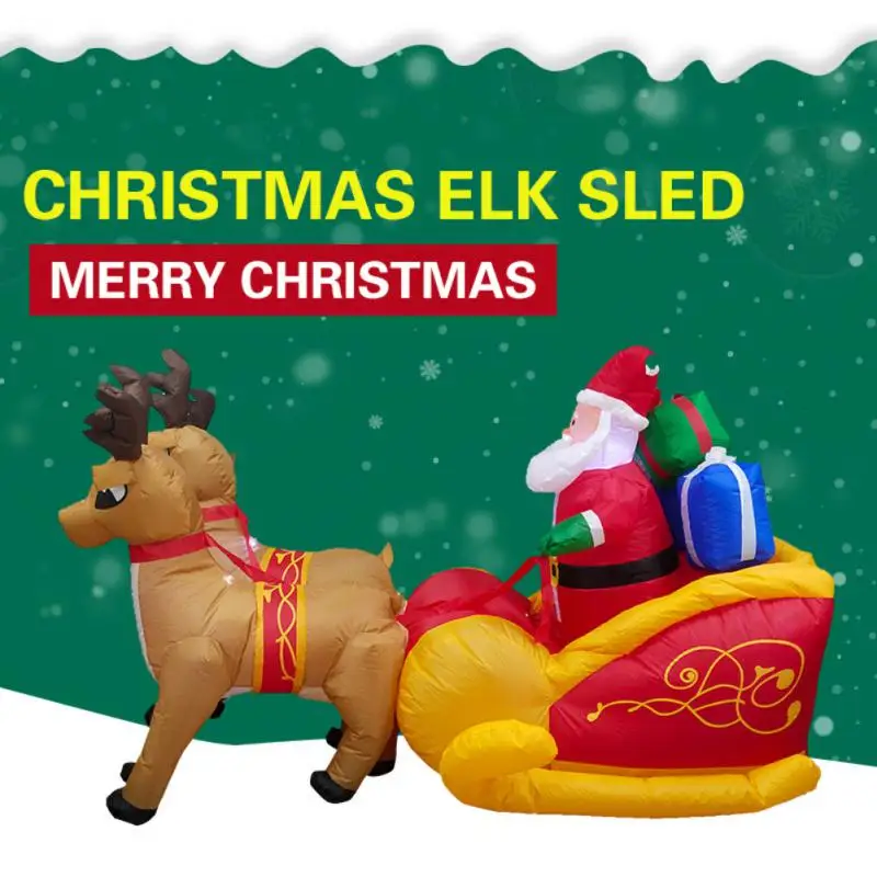 

Christmas Inflatable Balloons Santa Claus Sleigh Reindeer Outdoor Inflatable Toys LED Light Xmas Decorations Inflatable Ornament