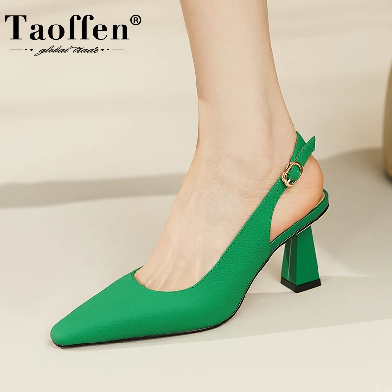 

Taoffen Size 34-42 Women Pumps Real Leather Strange Heel Ins Style Woman'S Shoes Fashion Trendy Party Club Shoes Footwear