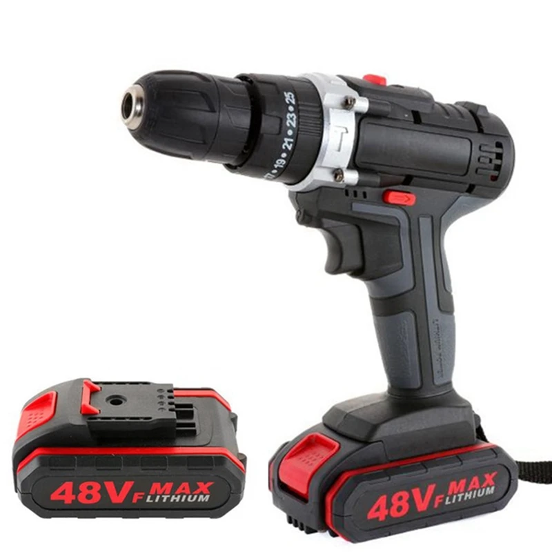 

48VF Electric Drill Impact Drill Cordless Screwdriver Lithium Battery Drill Wrench Wireless Electric Drill EU Plug