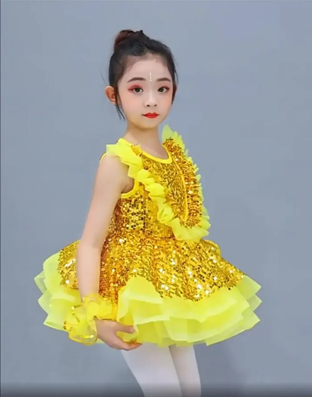 Золотая детская одежда для бальных танцев платье современных джазовых с