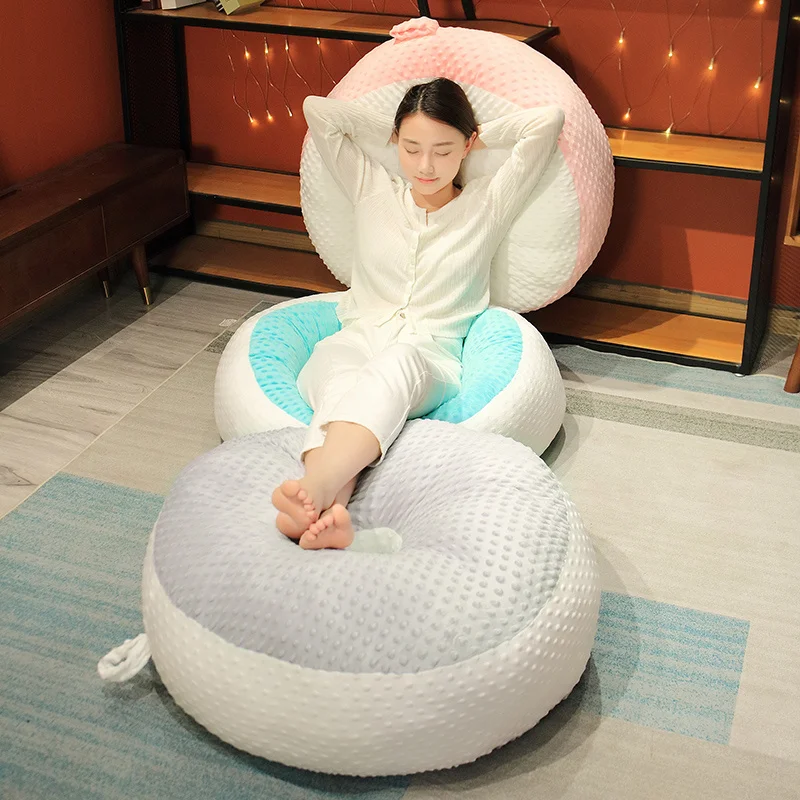 

40/60CM Super Soft Bubble Wool Plush Pillow Cute Donut Shaped Round Cushion Stuffed Floor Mat Sleeping Pillow Room Decor