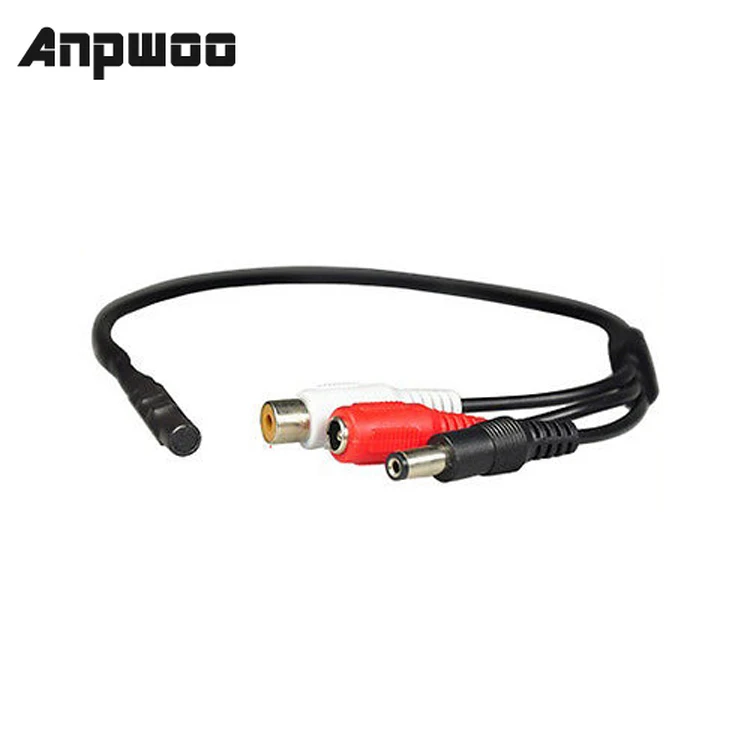 

ANPWOO Mini pickup CCTV microphone Wide range camera microphone Mini microphone with DC output, suitable for CCTV security DVR