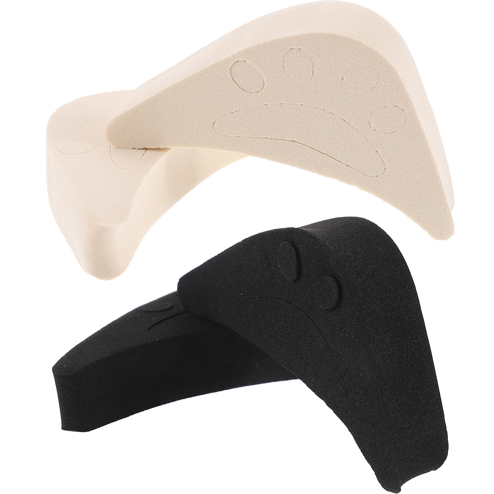 

4pcs Shoe Filler Toe Inserts Reusable Toe Plug Pads for High Heel Shoes Too Big Beige Black