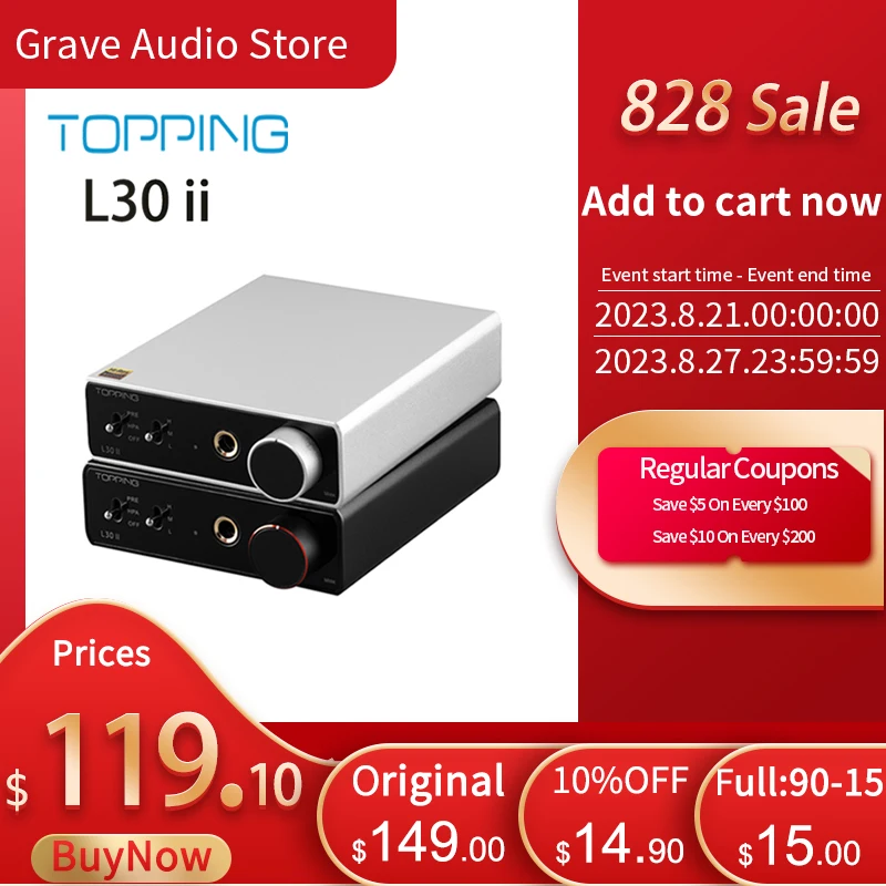 

TOPPING L30 II Headphone Amplifier NFCA Hi-Res Audio 560mW×2 L30II AMP