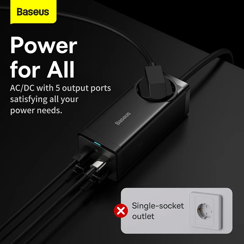 Настольное зарядное устройство Baseus 100 Вт GaN3 Pro сетевой фильтр зарядная станция