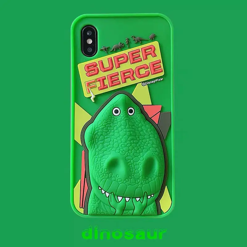 

Fun 3D Cartoon Dinosaur Apple Silicone Phone Case for iPhone 13 12 11 x Full Range