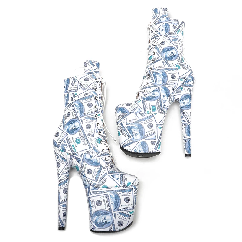 Leecabe 20CM/8inches  PU upper Pole dancing shoes High Heel platform Boots  Pole Dance boots