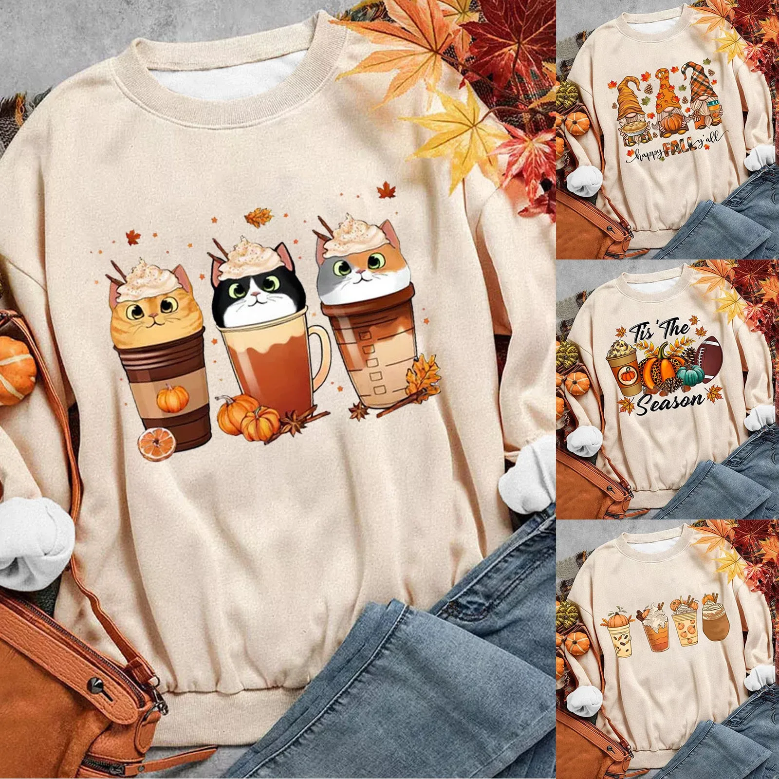 

Fuzzy Fleece Pullover Women Thanksgiving Coffee Hoodies Sweatshirt Womens Casual Fall Long Women's Sweatshirts Graphic Sarcasm