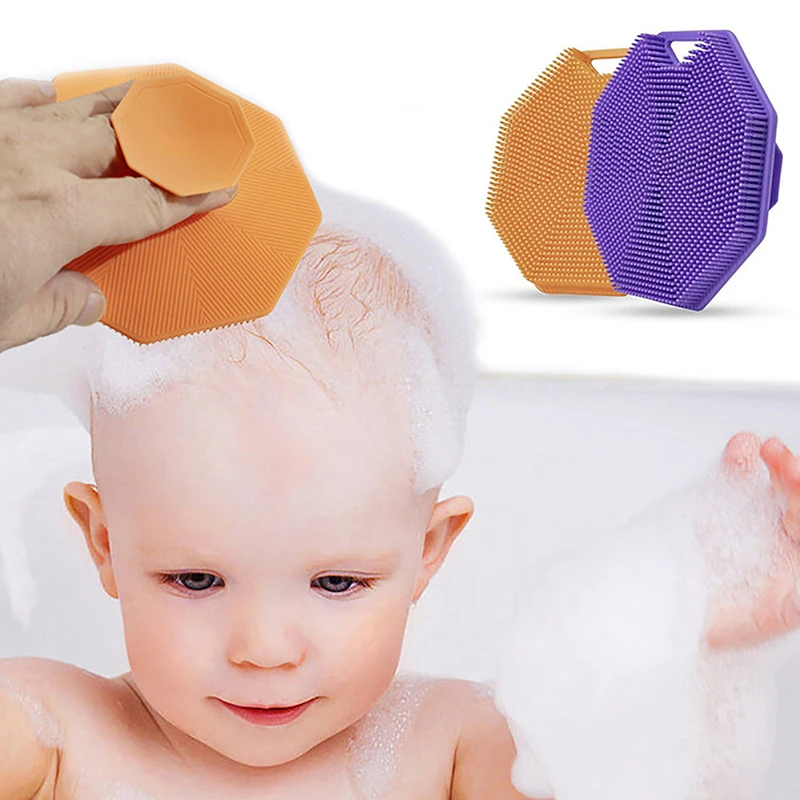 

Silicone Body Scrubber Bath Shower Brush Exfoliating Gloves Wall-mounted Baby Hair Skin Care Soft Cleaning Tool Massage