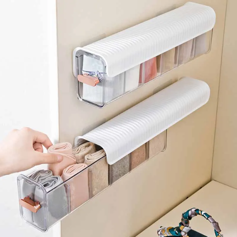 

Wall Hanging Transparent bathroom drawer box multifunctional storage bracket spices organizer kitchen porta temperos Box Closet