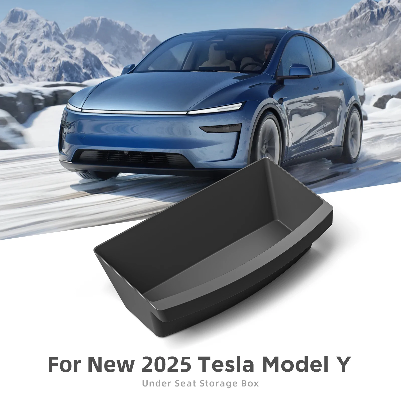 Фото Для Tesla Model Y Launch 2025 Juniper ящик для хранения под сиденьем TPE органайзер большой емкости чехол ящик лоток автомобильные аксессуары №1