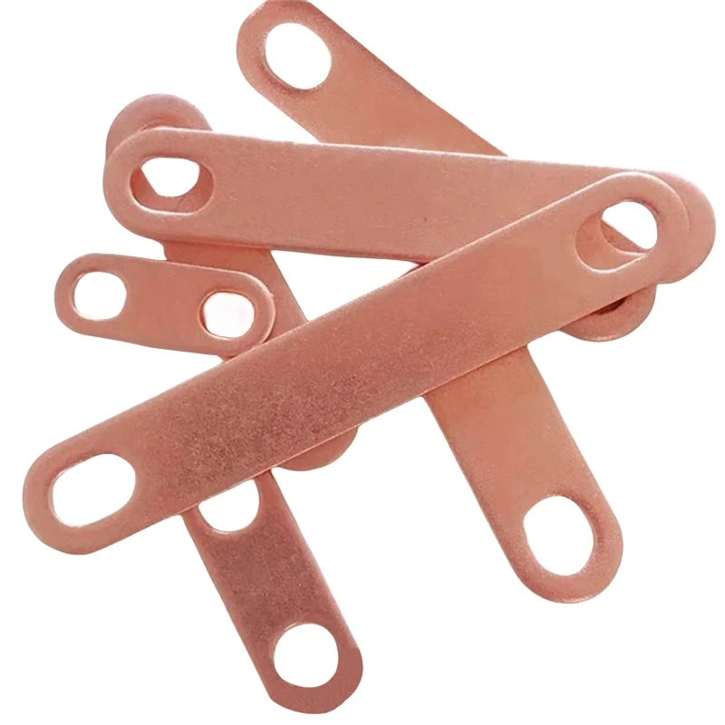 

5 Pcs/lot Red Copper Bus Bars Connector for Lifepo4 Cell Lithium Battery Red Copper Pickling Busbar M6 1mm/1.5mm Thickness