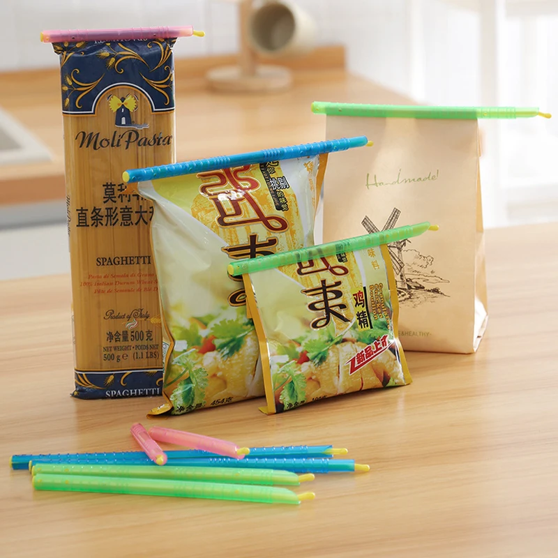 

40pcs Plastic transparent sealing rod Tea moisture-proof sealing strip Food preservation sealing clip sealing strip