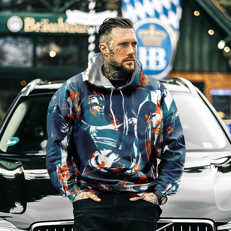 

Sweatshirt Hoodie Men's Spring and Autumn Fashion Casual Hip Hop Fun Stitching Funny Clothing 3D Printing 4XL