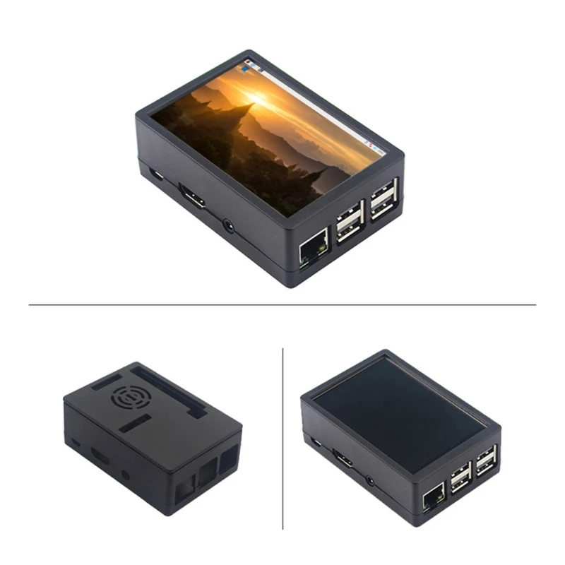 

for RaspberryPi 3B 3B+ Enclosure for RPI 3B Protective Box Enclosure 3.5inch Screen TFT LCD Fan for Optional