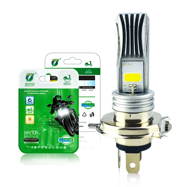 

8W 850LM LED Motorcycle H4 Headlight COB Bulbs Motorbike Scooter Headlamp Light High Low Beam All-in- on 6500K White DC 12V