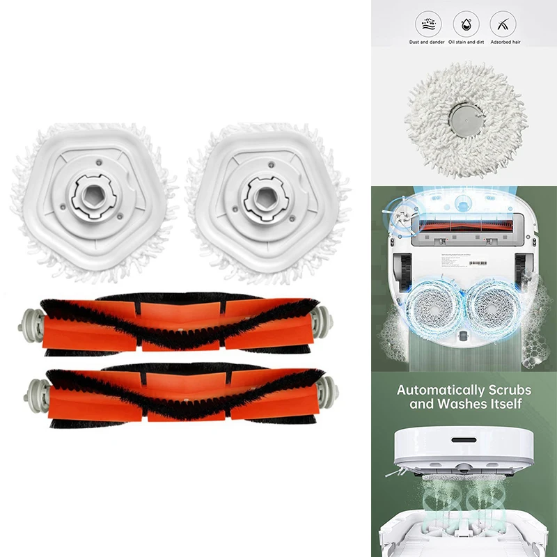

IG-For Dreame Bot W10 / W10 Pro Robot Vacuum Cleaner Mop Cloths Mop Stents Main Brush Replacement Spare Accessories