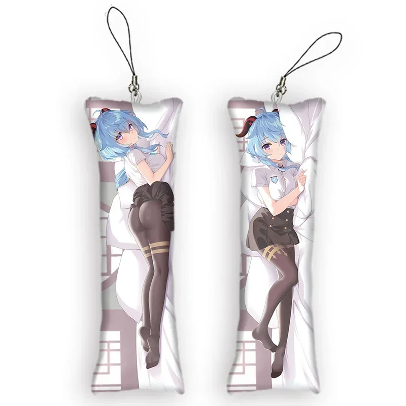 Новый узор Ganyu мини-брелки Dakimakura брелок с рисунком аниме мини-подушка кулон милые