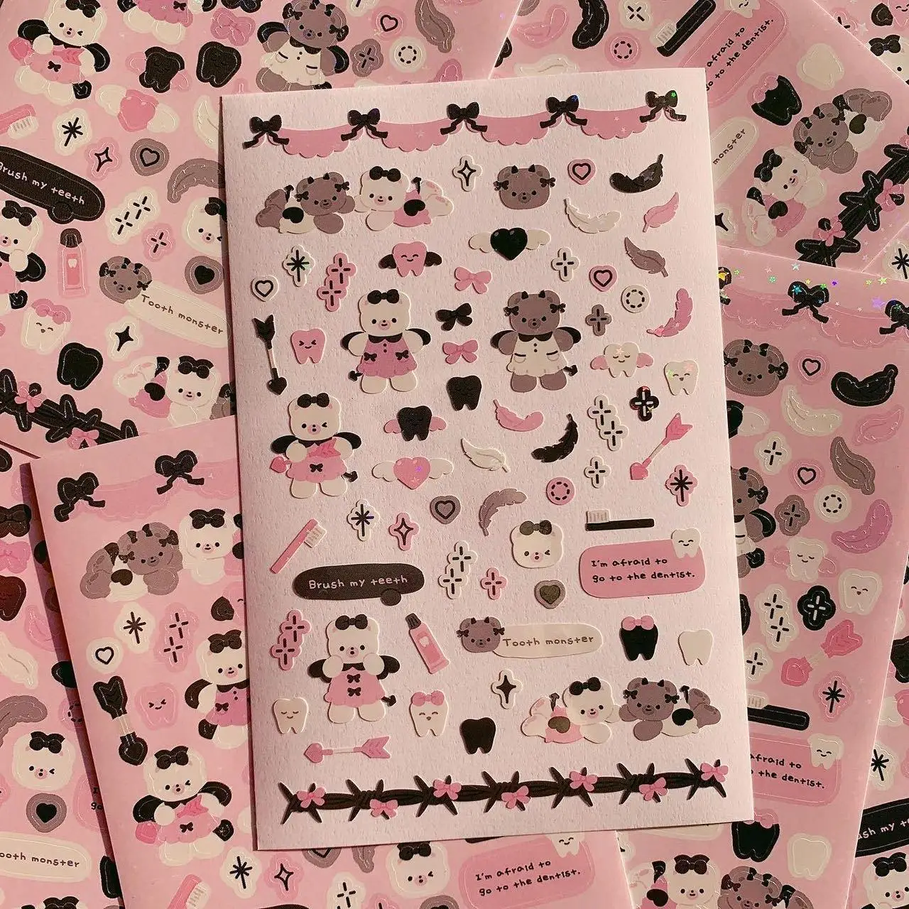 

Sanrio Malangcong Little Bear Dialog Box Decals Holographic Laser Stickers for Scrapbooking Scrapbook Cute