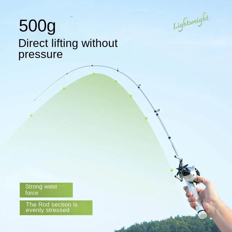 ДЕРЕВЯННАЯ портативная ультра короткая удочка для приманки 1 8 м с прямой ручкой UL