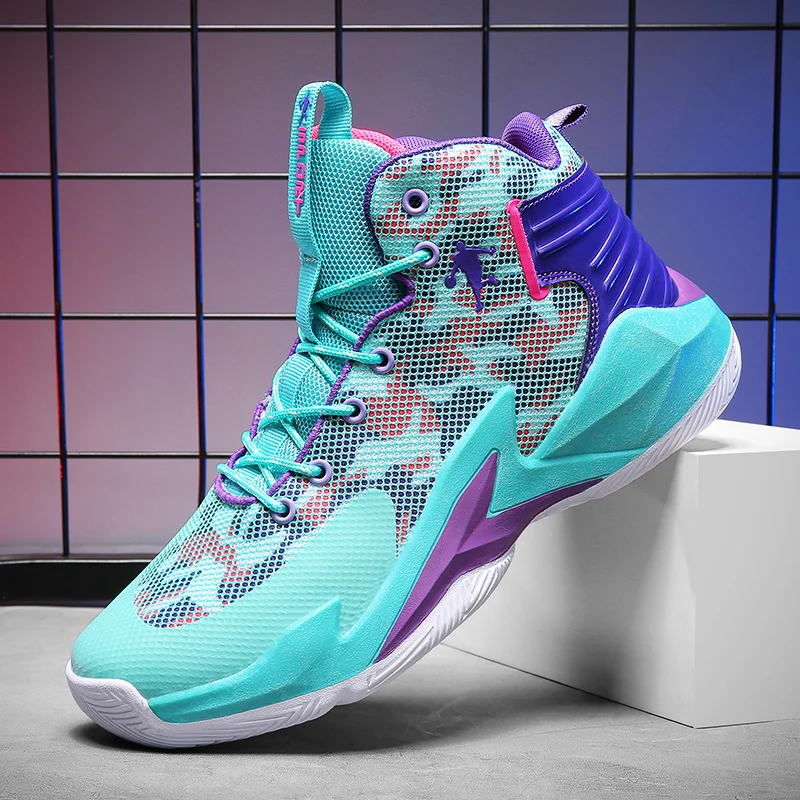 

2023 брендовые кроссовки для пар, Мужская баскетбольная обувь с воздушной подушкой, Женская дышащая сетчатая кожаная спортивная обувь в стил...