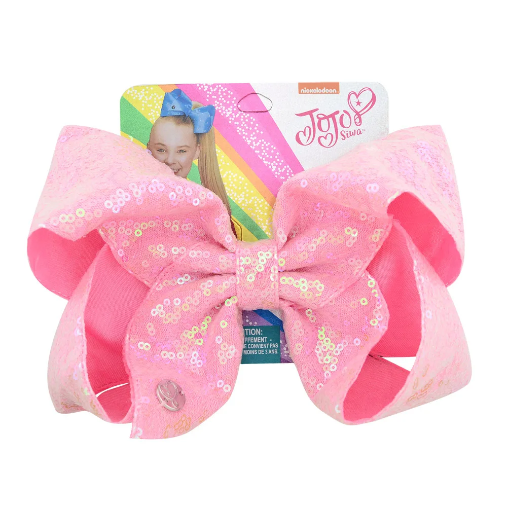 

Бант для волос с радужными блестками JoJo siwa, 8 дюймов, бант для девочек с зажимом для волос для детей, бутиковые узлы ручной работы, крупные зак...