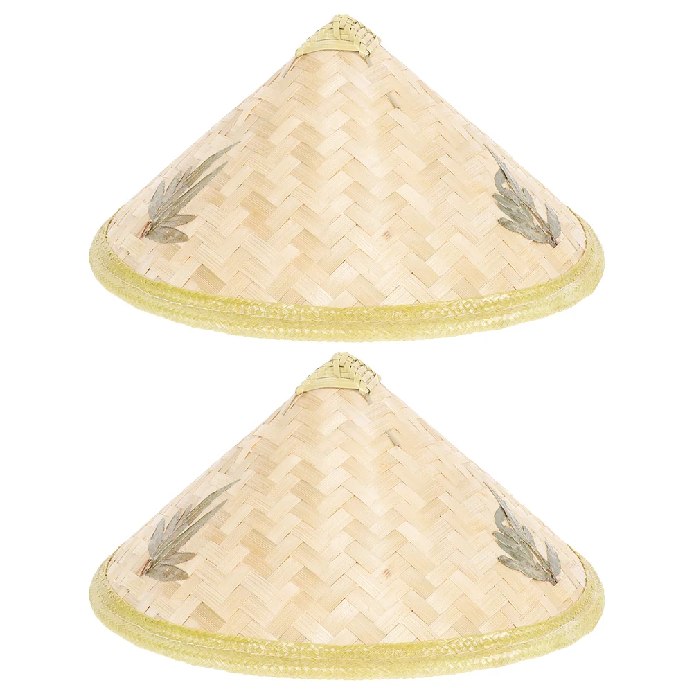 

2 Pcs Fishing Man Hat Asian Hats Kids Coolie Outdoor Beach Conical Cone Anti- Raining Summer Blocking Caps