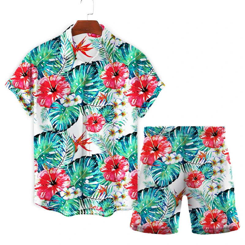 

Fashion new 2022 summer trend casual printing men's summer party loose beach casual element wind literary sweater